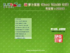 萝卜家园v2022.03最新win10 64位国语典藏版